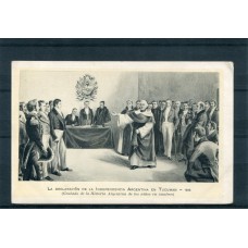 CENTENARIO 1810 - 1910 PATRIOTICA ANTIGUA TARJETA POSTAL DECLARACION DE INDEPENDENCIA